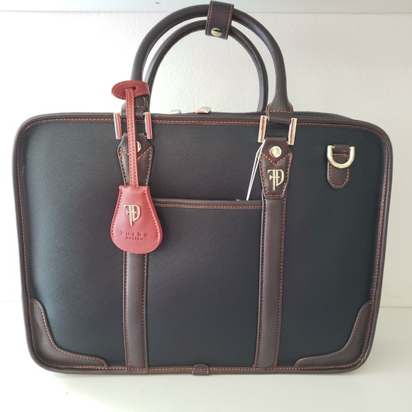 Furbo Design FRB012 Milano Briefcase - Black/Brown - Picture 1 of 6